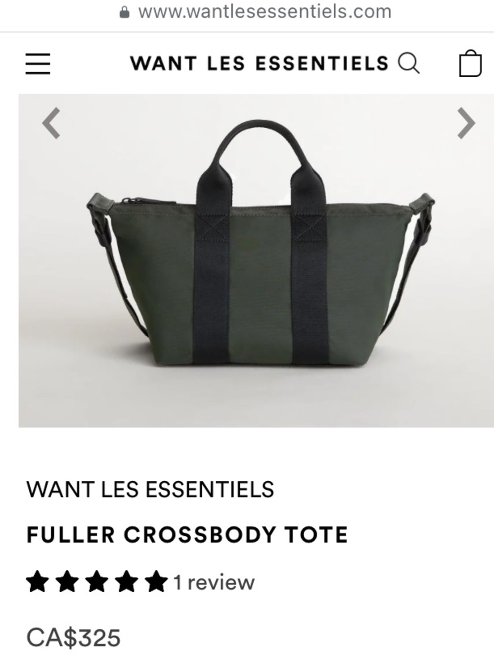 WANT Les Essentiels Black Men's Duffel with Top Handles and Detachable Strap